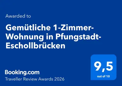 Ein Zertifikat, Auszeichnung, Logo oder anderes Dokument, das in der Unterkunft gemütliches Apartment in Pfungstadt 38m2 mit Klimaanlage ausgestellt ist