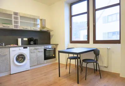 Küche/Küchenzeile in der Unterkunft 11 Monteursapartments zur Alleinnutzung