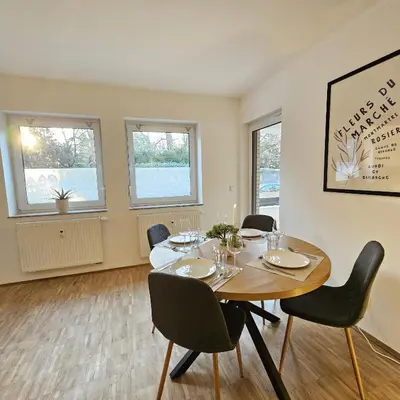 Ein Sitzbereich in der Unterkunft Urban Suites HBN