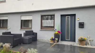 Ein Sitzbereich in der Unterkunft Apartment Wiesenglück