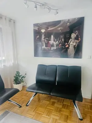 Ein Sitzbereich in der Unterkunft Apartment Wiesenglück