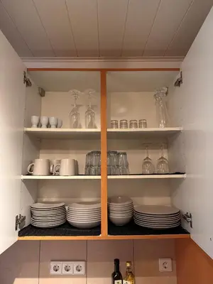 Küche/Küchenzeile in der Unterkunft Ferienwohnung in den Bergdörfern