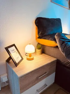 Ein Bett oder Betten in einem Zimmer der Unterkunft Apartment Schwarzwaldhöhen Pforzheim-Birkenfeld