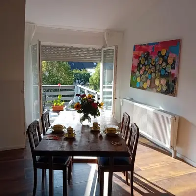 Ein Sitzbereich in der Unterkunft 2 Exklusiv Apartments nähe Heidelberg für 1-4 Personen mit großen Terrassen