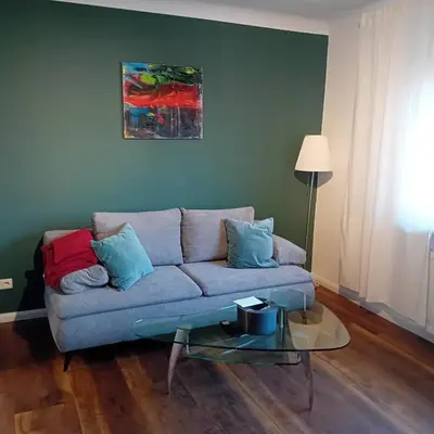 Ein Sitzbereich in der Unterkunft 2 Exklusiv Apartments nähe Heidelberg für 1-4 Personen mit großen Terrassen