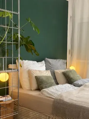 Ein Bett oder Betten in einem Zimmer der Unterkunft Malerische Terrasse - Modern 
