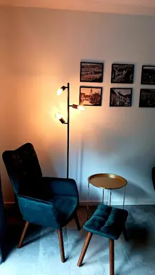 Ein Sitzbereich in der Unterkunft Ferienhaus am Wald