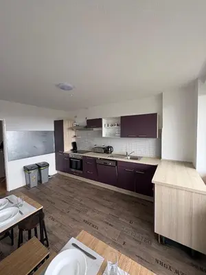 Küche/Küchenzeile in der Unterkunft Monteurs Wohnung über den Dächern der Stadt
