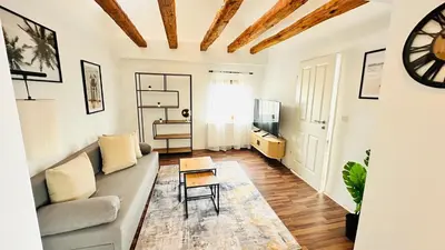 Ein Sitzbereich in der Unterkunft Stylisches Appartement mit Weitblick