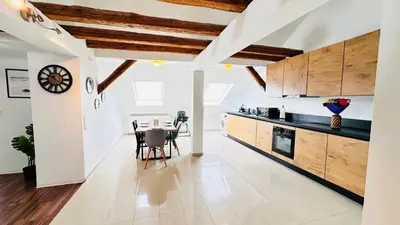 Küche/Küchenzeile in der Unterkunft Stylisches Appartement mit Weitblick