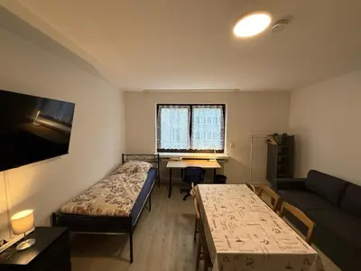 Ein Bett oder Betten in einem Zimmer der Unterkunft Great apartment downtown with big terrace