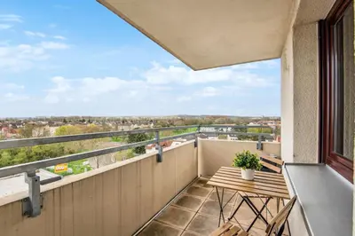 Ein Balkon oder eine Terrasse in der Unterkunft MONTEUR - Unterkunft für bis zu 4 Personen in 65462 Ginsheim-Gustavsburg - GG14