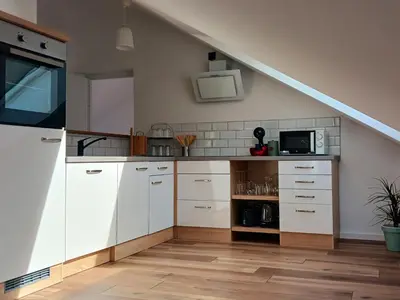 Küche/Küchenzeile in der Unterkunft Ferienhaus am Wald