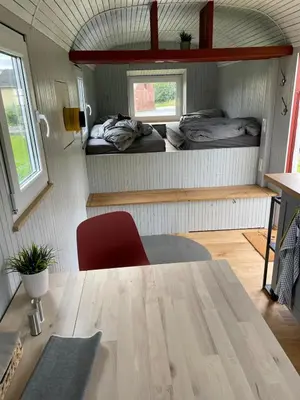 Küche/Küchenzeile in der Unterkunft Bauwagen Villa Sweden