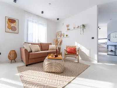 Ein Sitzbereich in der Unterkunft Seiches Komfort Ferienwohnung