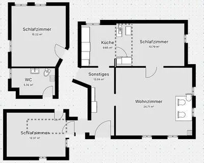 Grundriss der Unterkunft Ferienwohnung Neckarperle