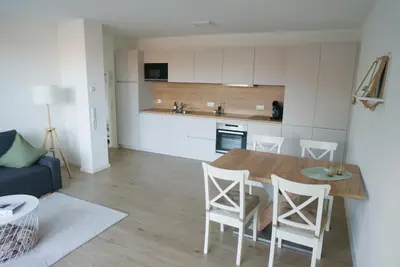 Küche/Küchenzeile in der Unterkunft Ferienwohnung Im Wiesengrund