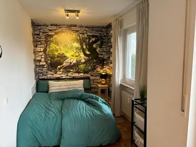 Ein Bett oder Betten in einem Zimmer der Unterkunft 1 Bedroom Terrace Appartment Near Pforzheim
