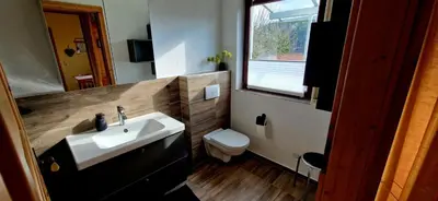 Ein Badezimmer in der Unterkunft Ferienwohnung Odenwaldliebe