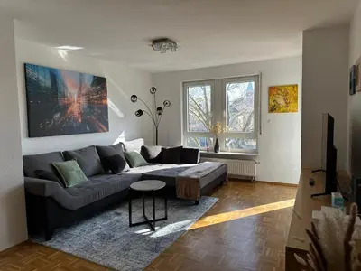 Ein Sitzbereich in der Unterkunft Wohnung am Neckar mit Tiefgarage