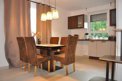 Küche/Küchenzeile in der Unterkunft Modernes Apartment in B'heim 1 OG WG3