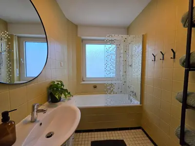 Ein Badezimmer in der Unterkunft Moderne Wohnung mit Balkon in Karlsruhe