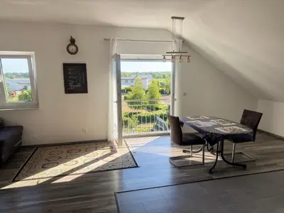 Ein Sitzbereich in der Unterkunft Wunderschöne und helle Wohnung