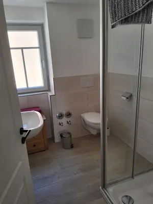 Ein Badezimmer in der Unterkunft Carles Bauernhaus