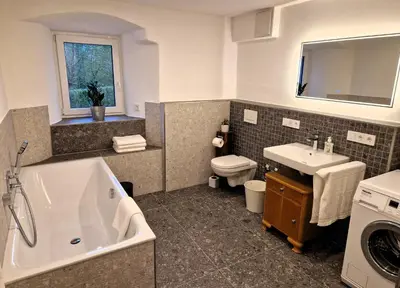 Ein Badezimmer in der Unterkunft Schlossknecht Hohenlohe