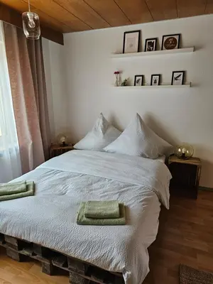 Ein Bett oder Betten in einem Zimmer der Unterkunft House Tinz - Cozy cottage in a quiet location