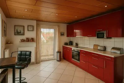 Küche/Küchenzeile in der Unterkunft Ferien- und Monteurwohnung Grünstadt-Worms