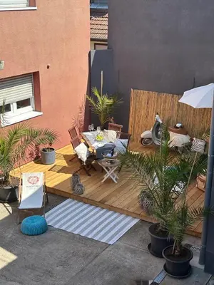 Ein Patio oder anderer Außenbereich in der Unterkunft Geräumige 90qm zum Wohlfühlen nähe Messe