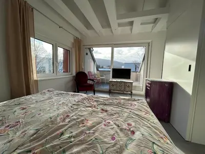 Ein Bett oder Betten in einem Zimmer der Unterkunft Neubau Wohnung mit 2 Terrassen