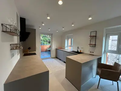 Küche/Küchenzeile in der Unterkunft Neubau Wohnung mit 2 Terrassen