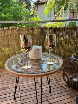 Ein Balkon oder eine Terrasse in der Unterkunft Stylische Designwohnung direkt am Schloss Bruchsal mit 80 m2
