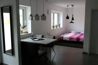 Ein Bett oder Betten in einem Zimmer der Unterkunft Ruheoase im kleinen Odenwald