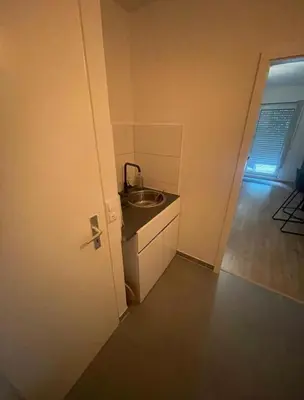 Küche/Küchenzeile in der Unterkunft Apartment mit Terrasse, 200m Hbf