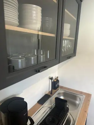 Küche/Küchenzeile in der Unterkunft NeckarNest Ferienwohnung