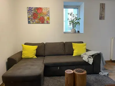 Ein Sitzbereich in der Unterkunft 2-room flat with private entrance & privat parking