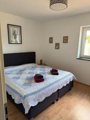 Ein Bett oder Betten in einem Zimmer der Unterkunft Three-castle-view in a new appartment