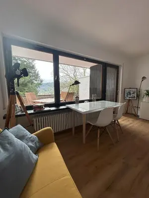 Ein Sitzbereich in der Unterkunft Glücks-Quartier Kaffeehof 4