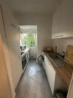 Küche/Küchenzeile in der Unterkunft Monteurwohnung Neustadt Zentrum