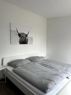 Ein Bett oder Betten in einem Zimmer der Unterkunft großzügige Wohnung in Sinsheim