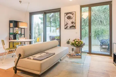 Ein Sitzbereich in der Unterkunft Schlossberg Maisonette NEU Terrasse Ausblick
