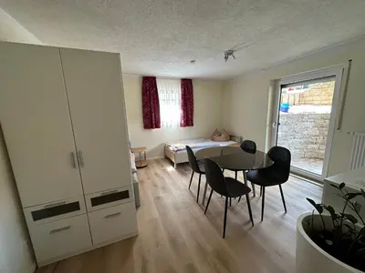 Ein Sitzbereich in der Unterkunft Wohnung B2