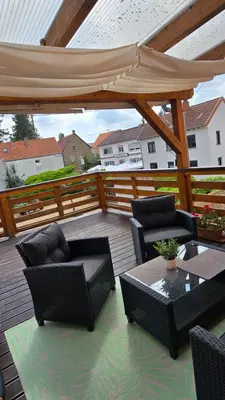 Ein Sitzbereich in der Unterkunft Ferienwohnung Regina