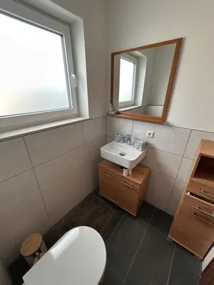 Ein Badezimmer in der Unterkunft Wohnung M voll möbliert