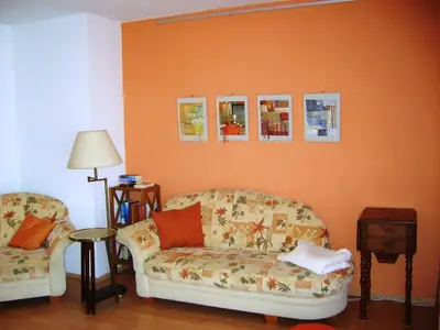 Ein Sitzbereich in der Unterkunft Ferienwohnung Ottlinger