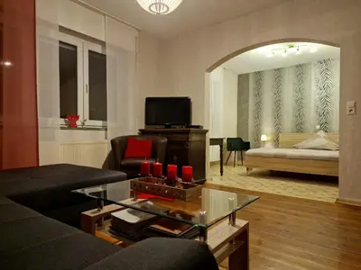 Ein Bett oder Betten in einem Zimmer der Unterkunft Klaschter Gastewohnung