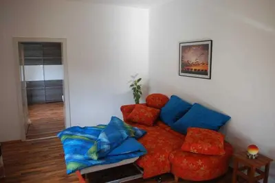 Ein Sitzbereich in der Unterkunft Ferienhaus Kaffenberger